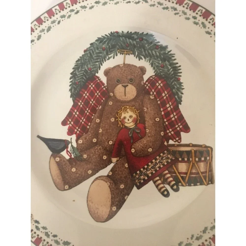 Christmas‎ Bears Sakura Debbie Mumm Salad Plate-Wreath 1998